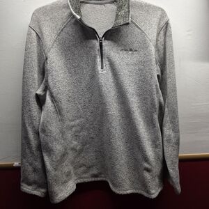 Eddie Bauer Gray Quarter-Zip Sweatshirt